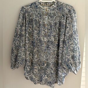 NWT Anthropologie Pilcro Sidney Paisley Batwing Button Up Blouse